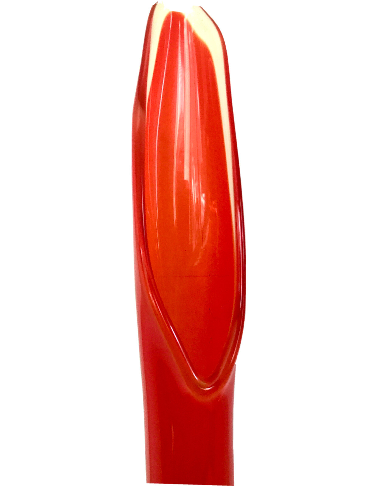 Viking Pedestal Swung/Stretch Vase Orange Amberina/SIX petal 22.5″ /XL/MCM