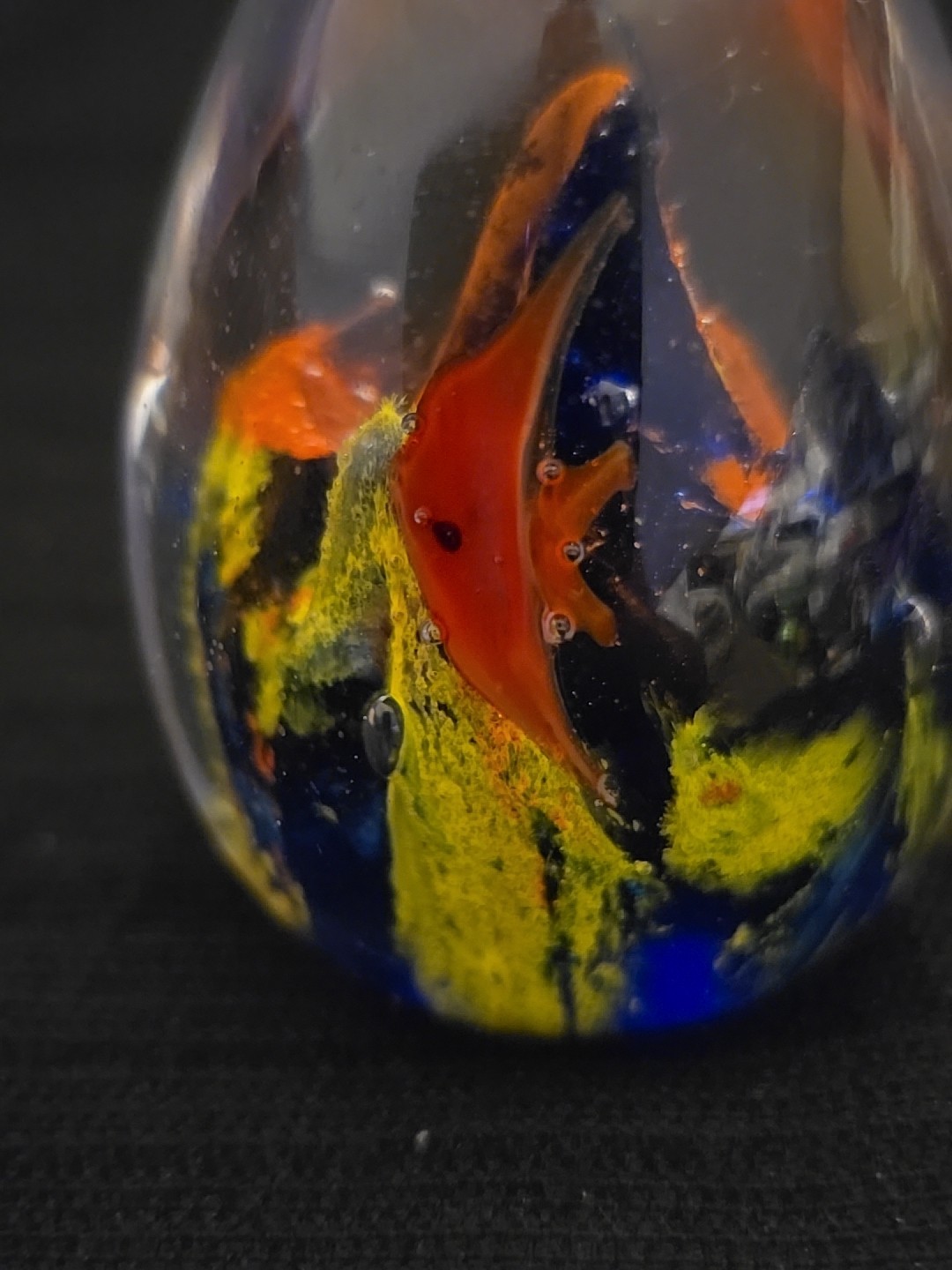 Egg Shaped Art Glass Paperweight 3”