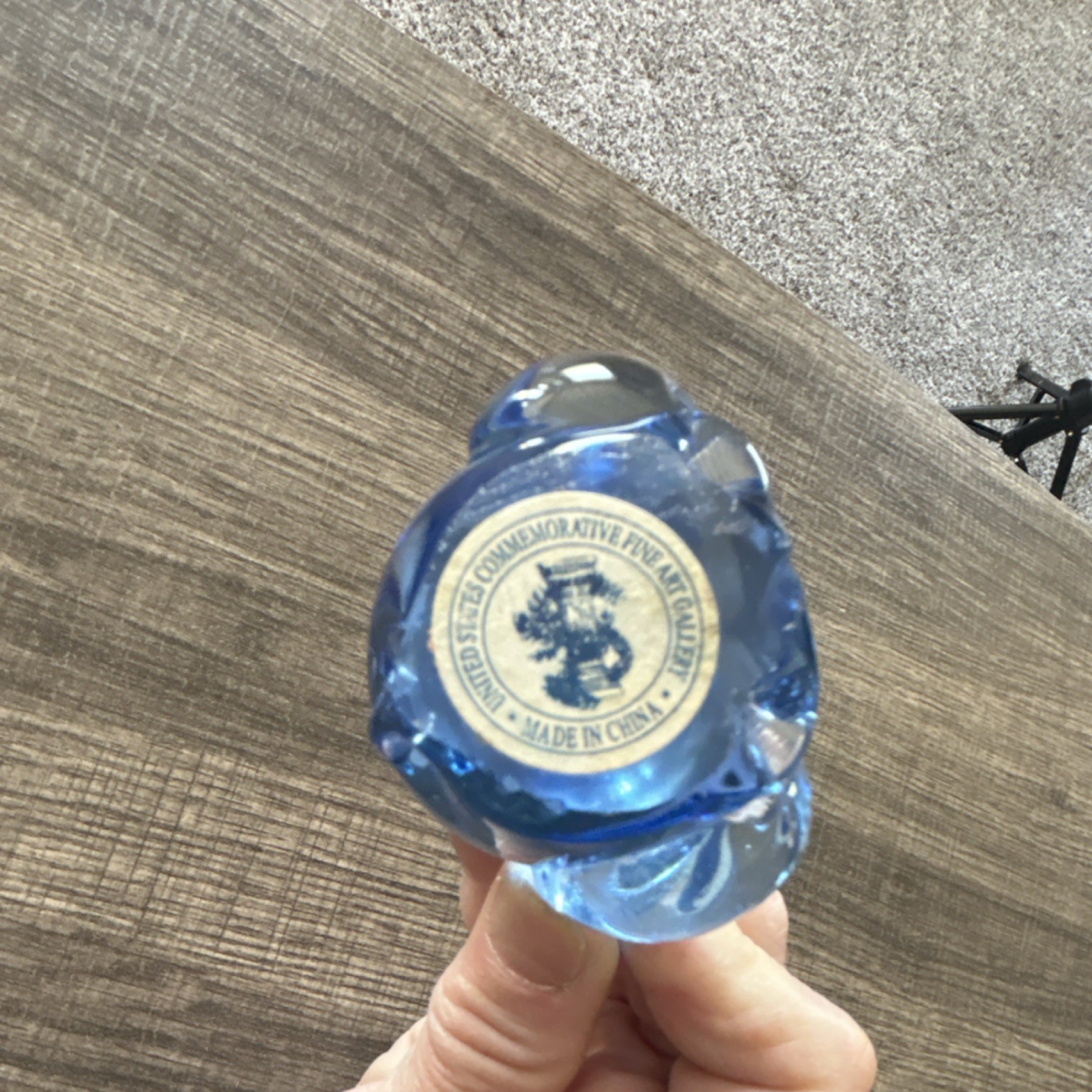 United States Commemorative Fine Art Gallery Blue Glass Koala Bear Figurine
