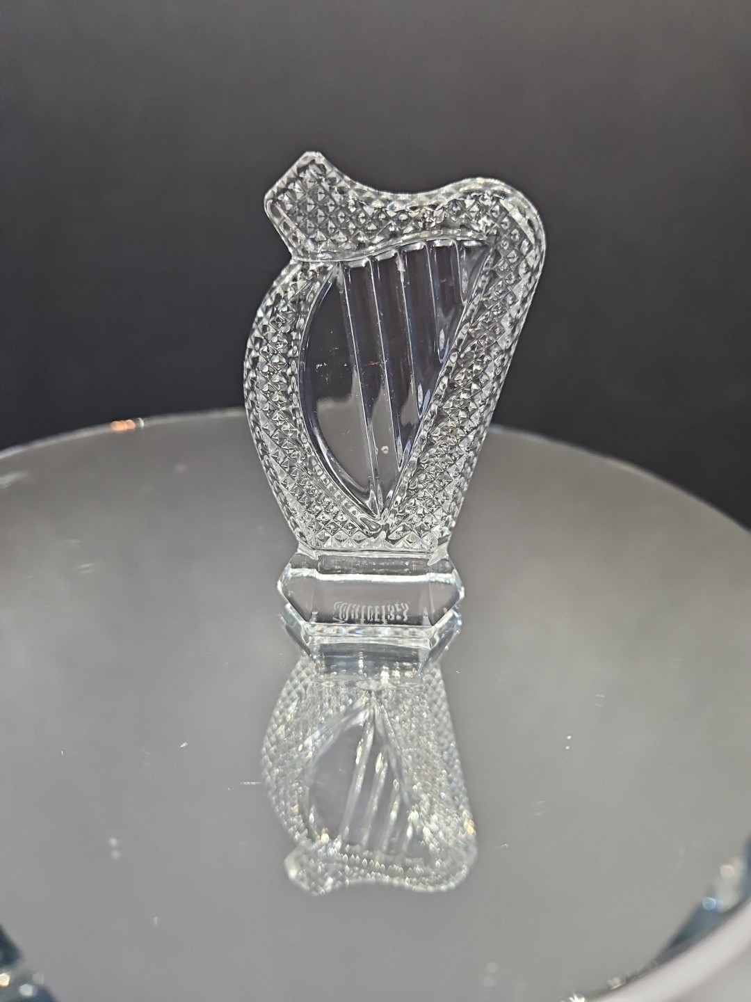 Harp Music Instrument Figurine Paperweight? Waterford glass lead Crystal signed