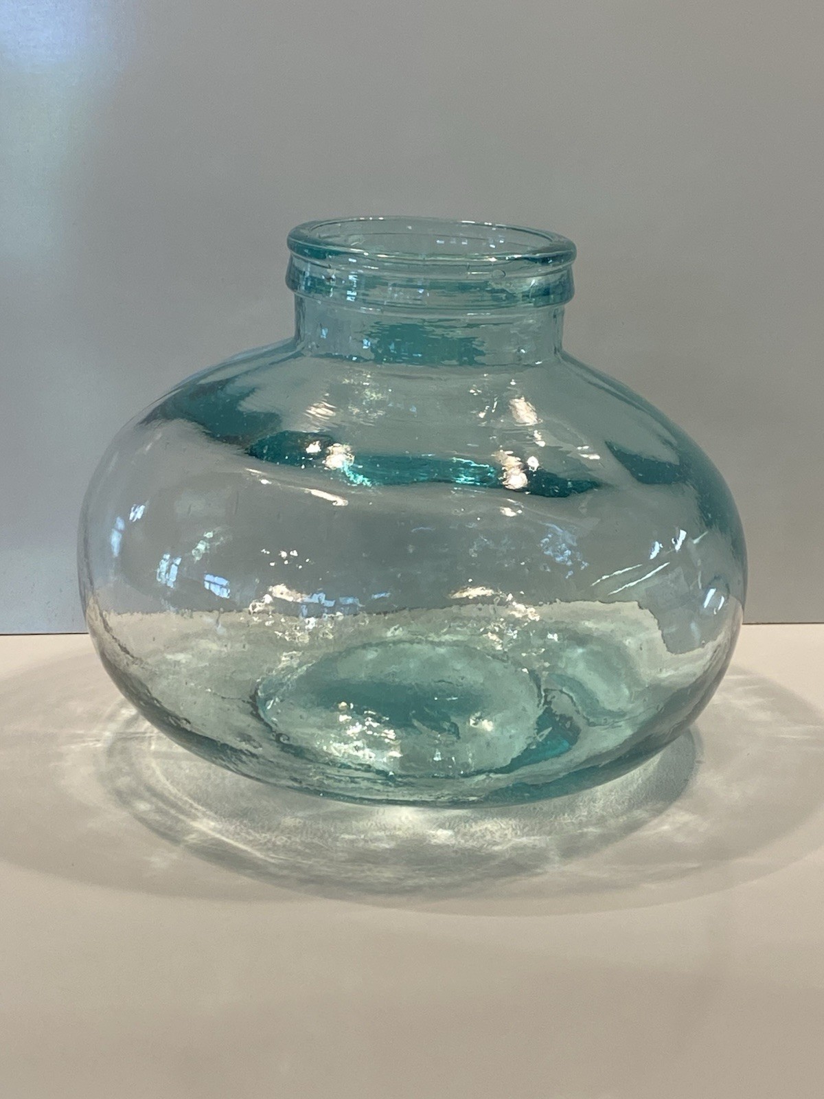 Turquoise Handblow SeaGlass Bold Contemporary Large Vase Timeless, European