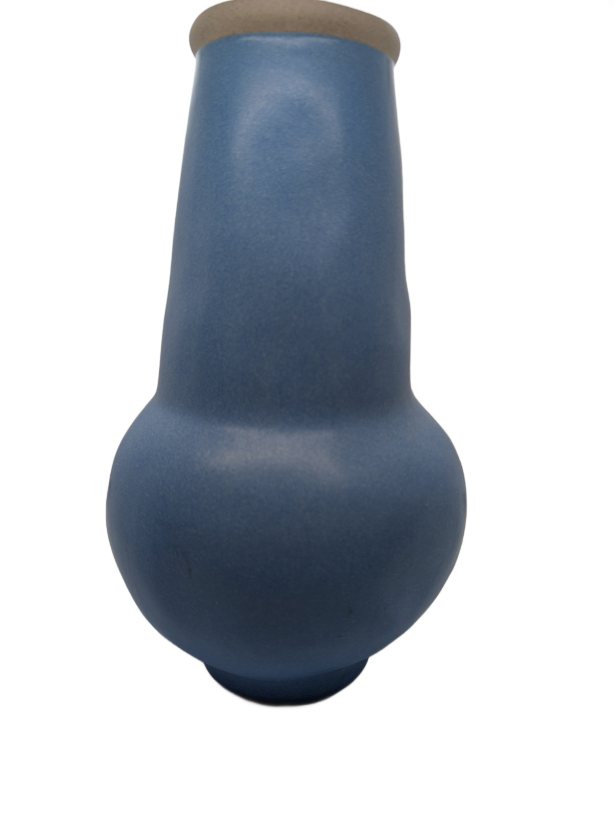 Large Threshold Stoneware Vase Blue Matte 11.5” Modern Decor Target Display