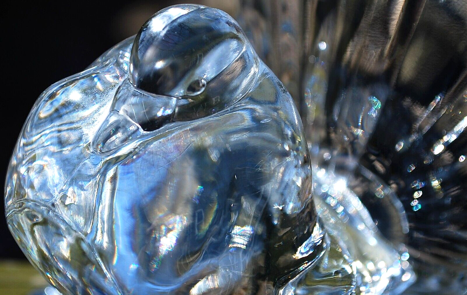 Vtg PADEN CITY POUTER PIGEON BIRD Clear Art Glass Crystal Figurine c1916-1951
