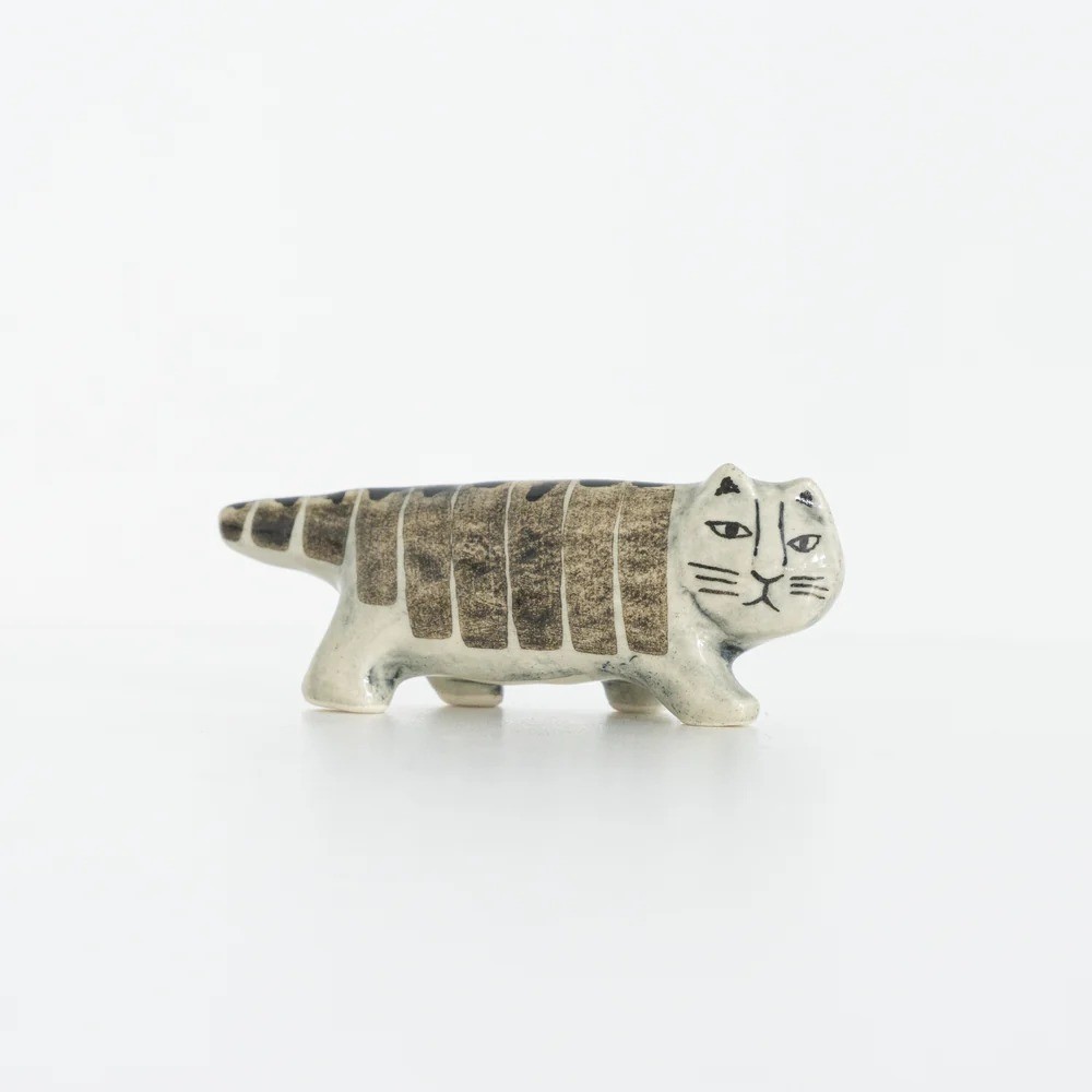 Lisa Larson Japanese Cat No.1 Figurine Mashiko Ware Glaze Pottery 4.33 inch New