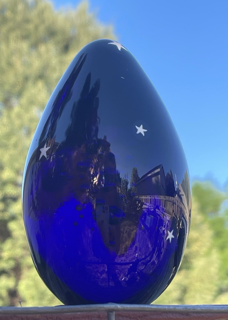 Glass Eye Studio GES ’93 STARS STARRY NIGHT COBALT BLUE EGG Paperweight