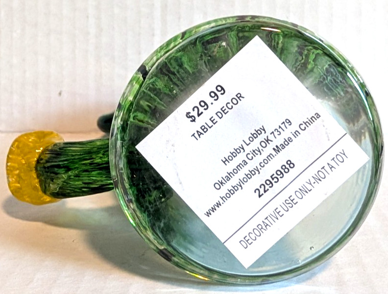 Blown Glass Cactus Figurine Home Decor 6″ – New