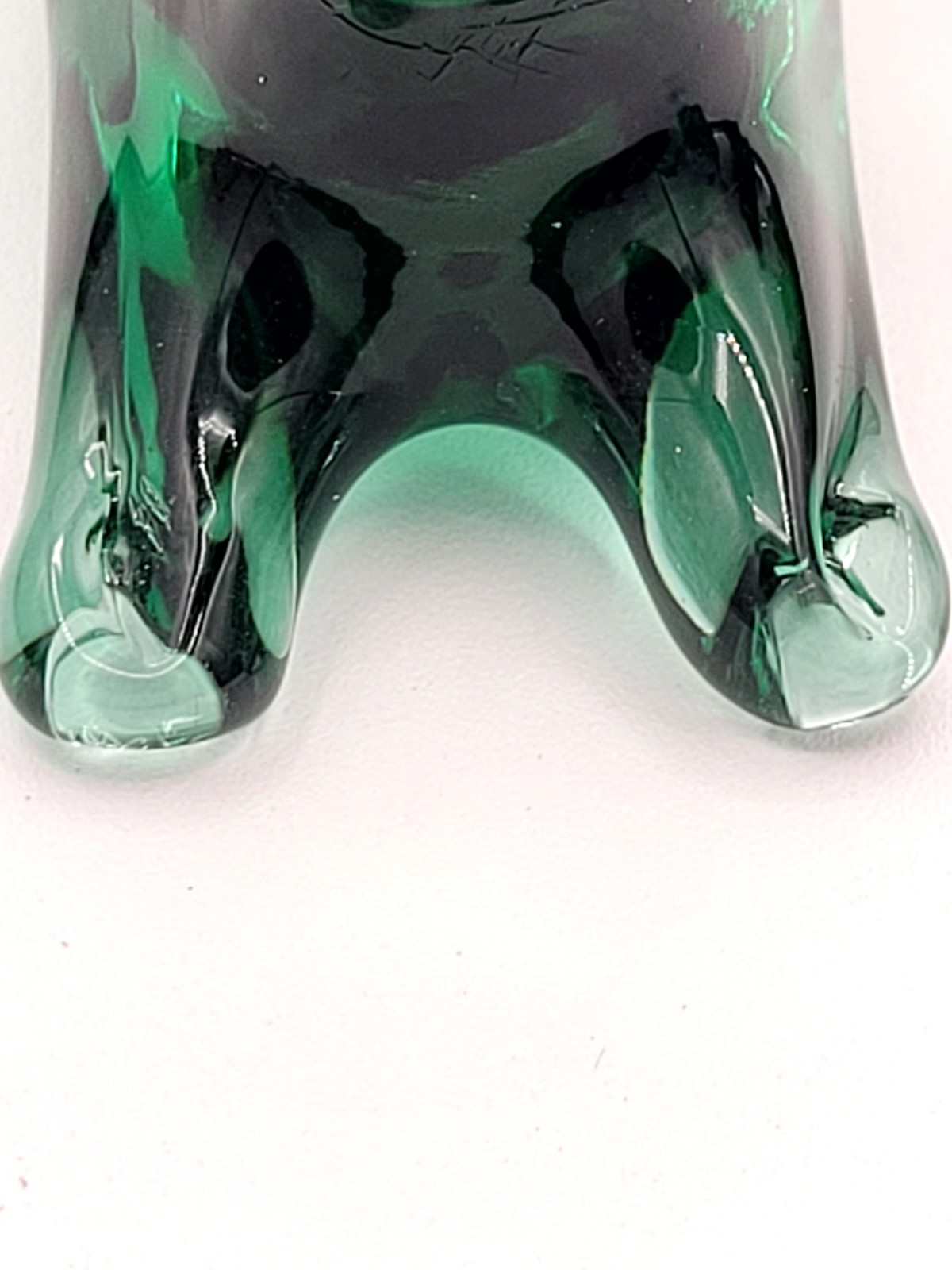 Williamsburg Glass Company Sage Green Teal Art Glass Rabbit Figurine