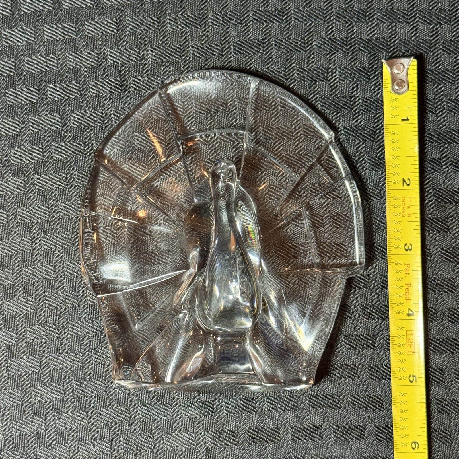 Baccarat Crystal Figurine – Peacock (Retired) Art Glass, AS IS – Chipped Beak