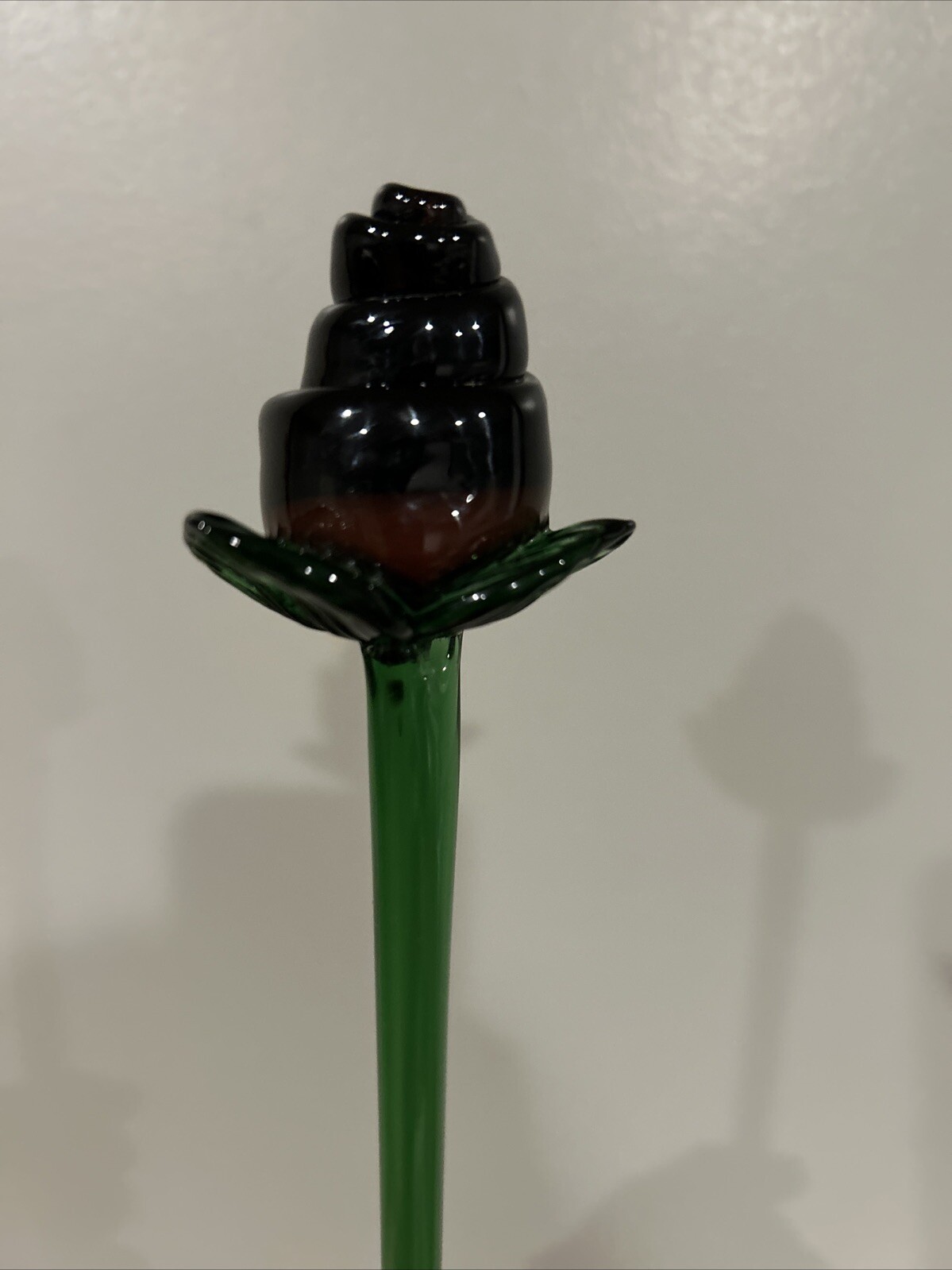 Glass Long Stem Rose Vintage