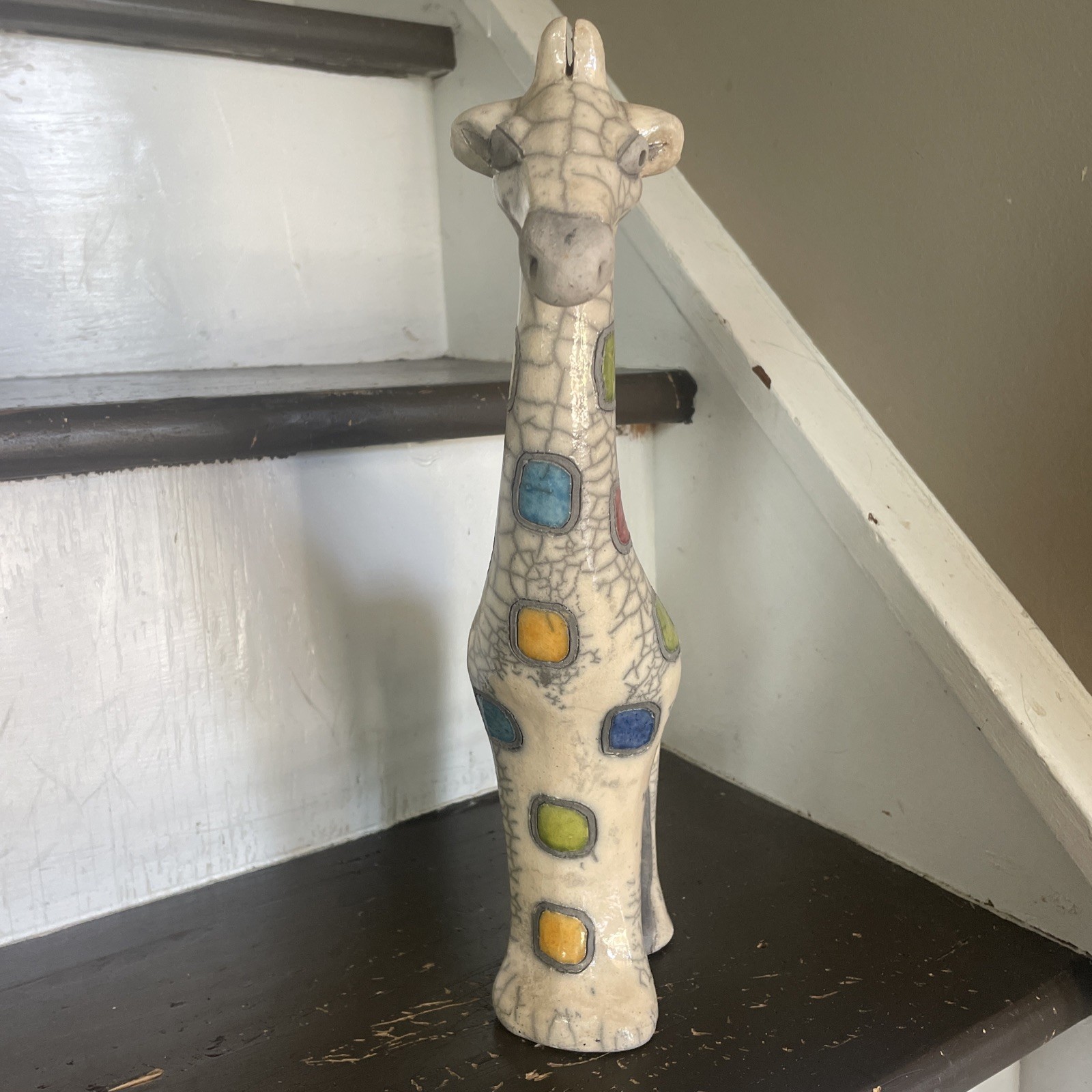 FENIX Raku Pottery 12″ Giraffe Figurine Hand Made in South Africa Mosaic Style