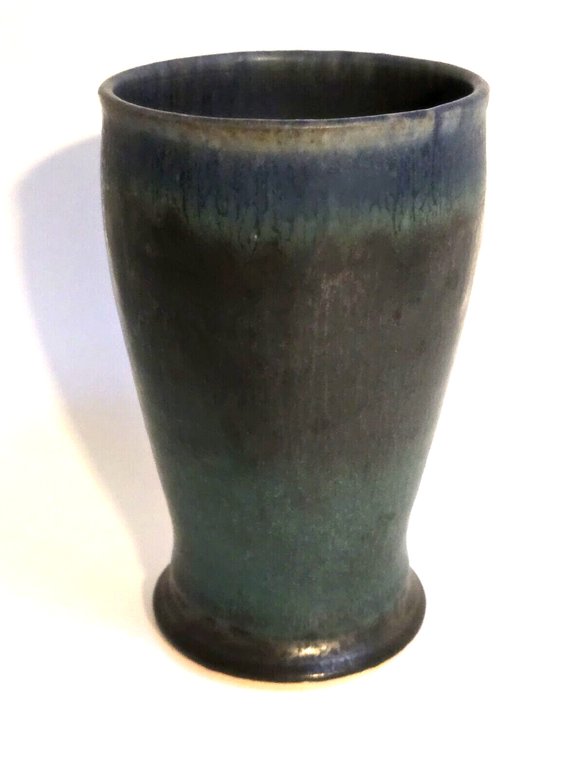 Pewabic Pottery Tumbler 90th Anniversary 1993 Arts & Crafts Green/Blue Signed