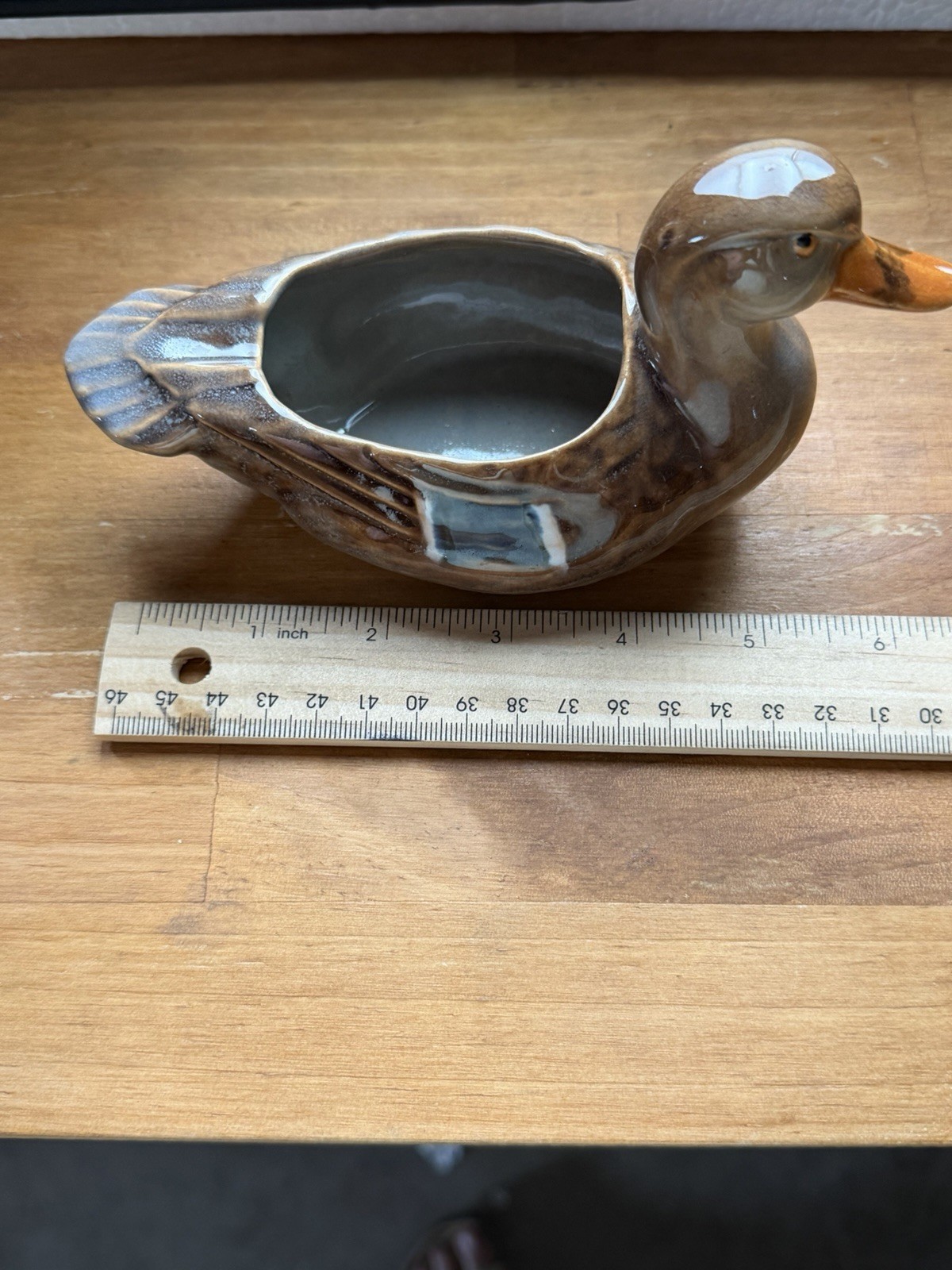 VINTAGE ROSEMEADE DAKOTA POTTERY HEN MALLARD ASHTRAY