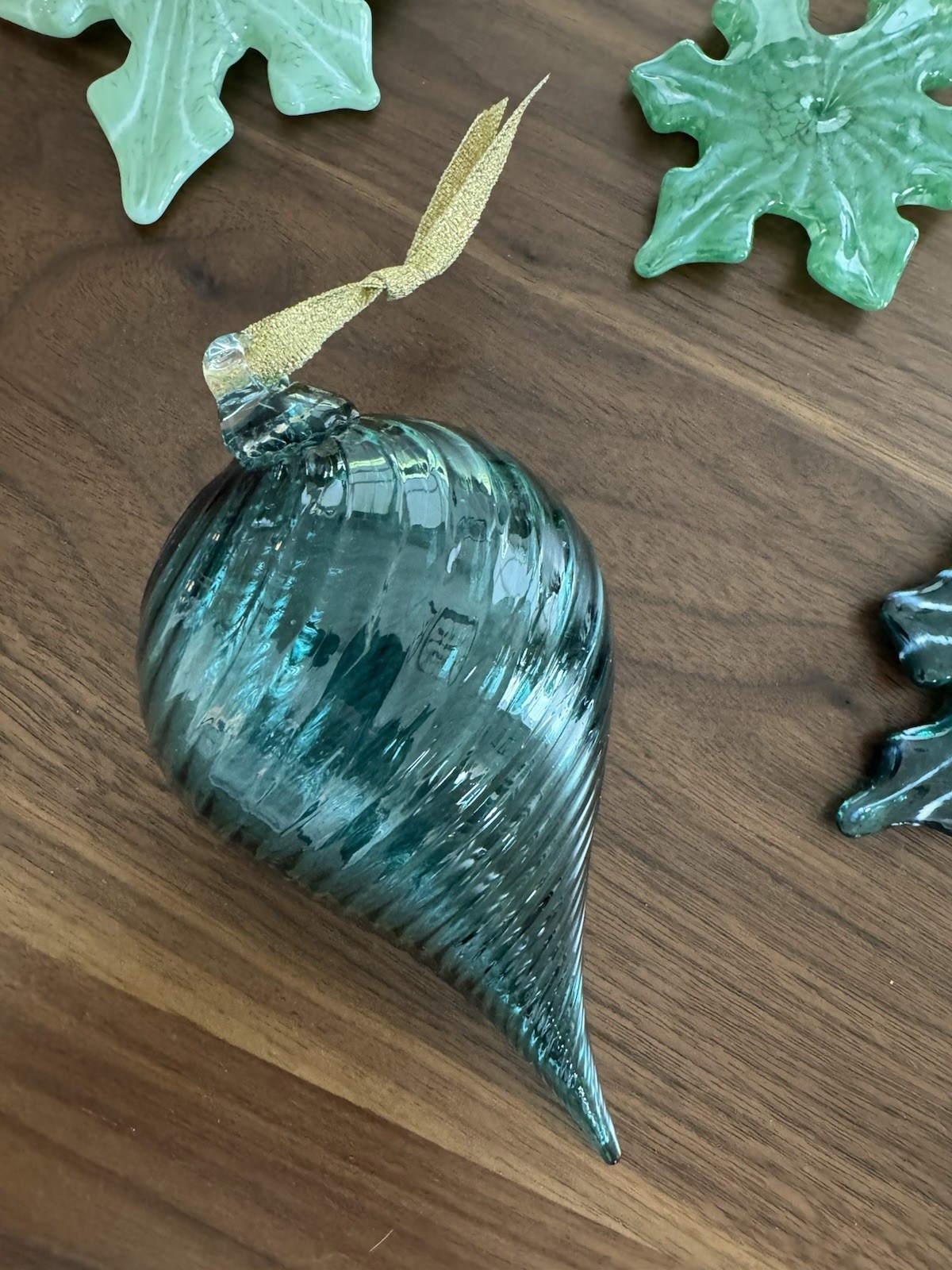 4 ~ Epiphany Studios April Wagner Hand Blown Art Glass Ornaments And 3 Boxes