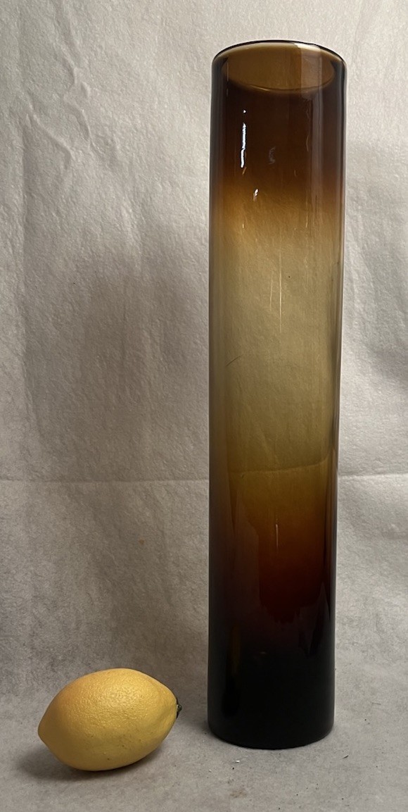 Vintage Greenwich Flint Craft Vase Burnt Honey #1207 17-3/8”H MCM Tom Conally