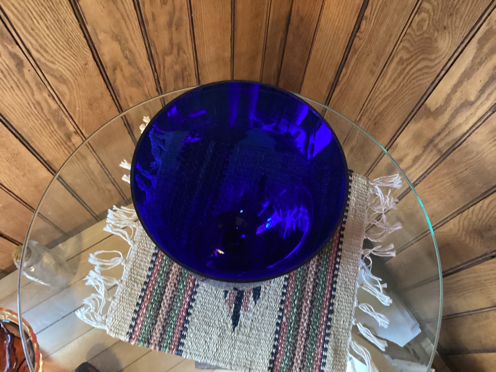 Vintage Big Cobalt Blue Pedestal Vase 9.5 Inches Tall 5.75 Inches Wide
