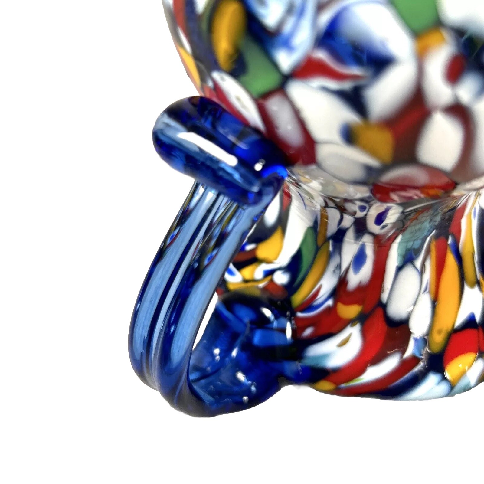 VTG Millefiori Italian Art Glass Creamer Pitcher 4.5”T