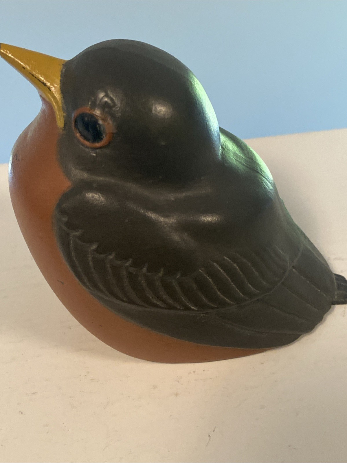Vintage Set of 3 ROBIN NICODEMUS POTTERY STONE Ebonite BIRD Lable ADORABLE