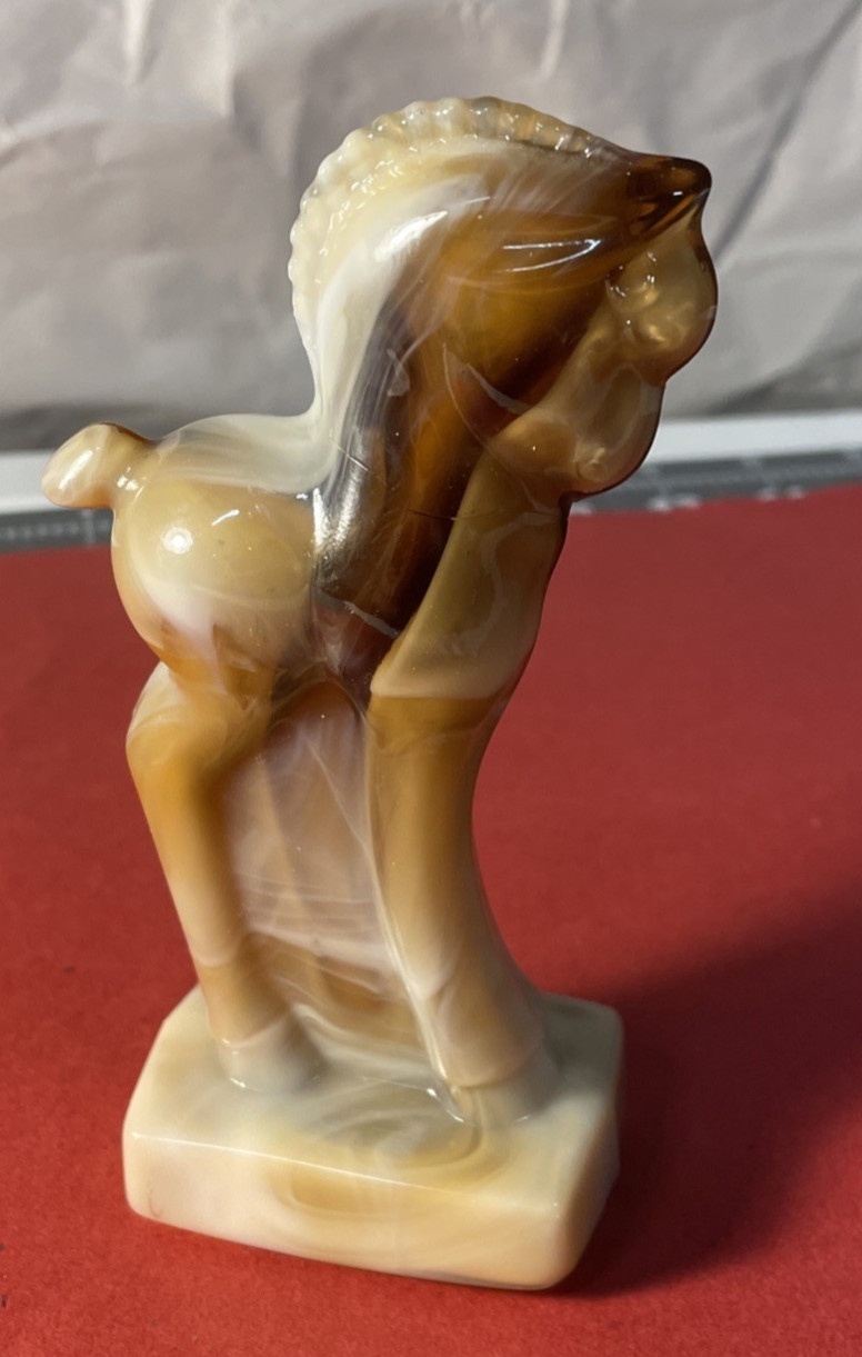 Heisey Imperial Light Carmel Slag Glass Standing Colt Horse Pony 5″