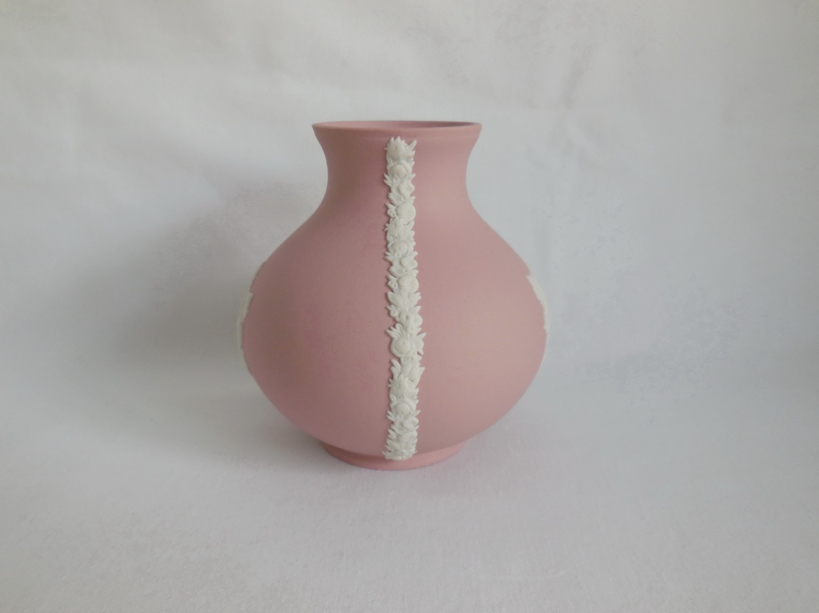 Wedgwood Pink Jasperware Floral Rose Flower Vase