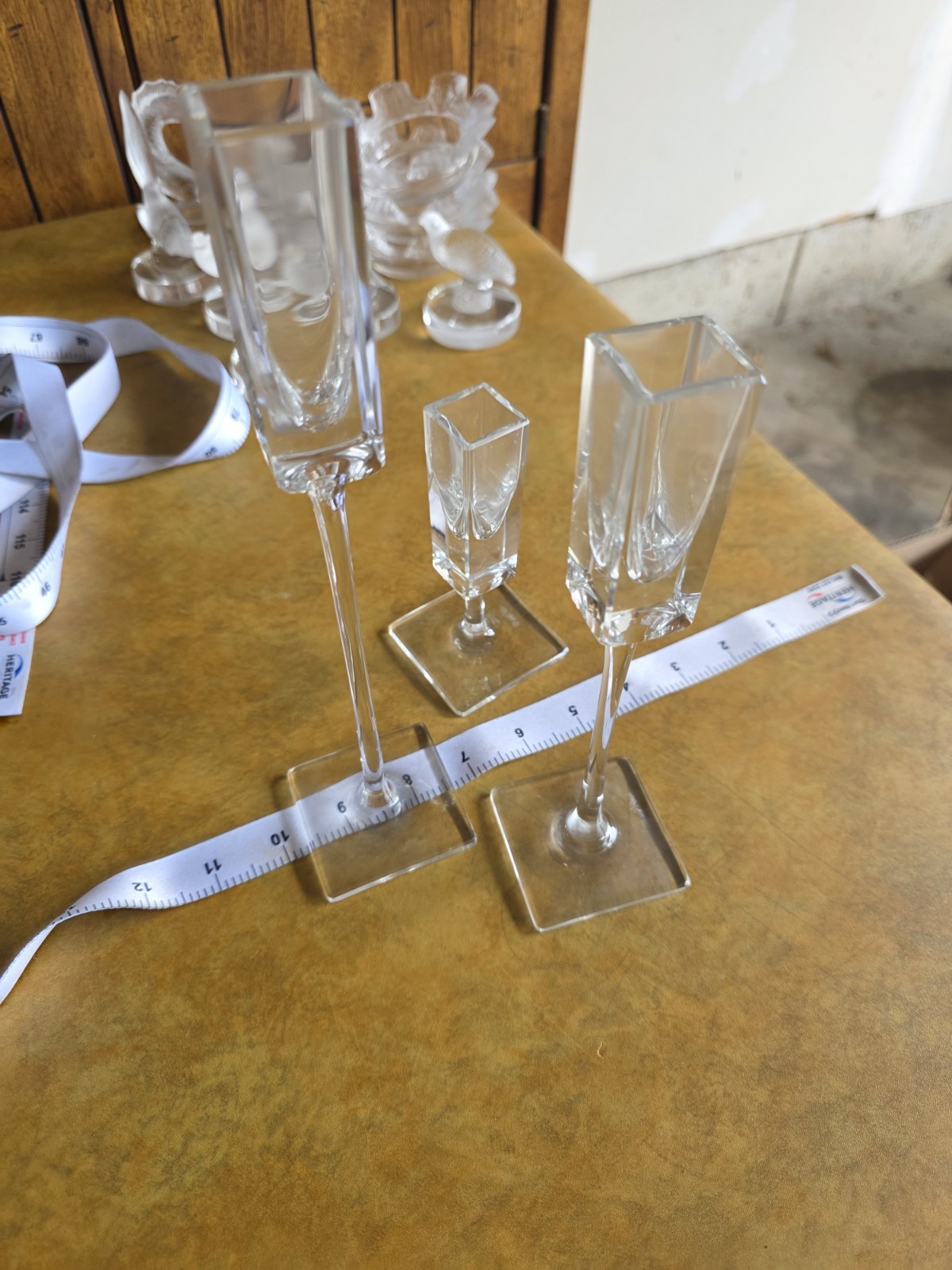 Rosenthal Studio Line 3 Different Size Candle Stick Holder Crystal George Jenson