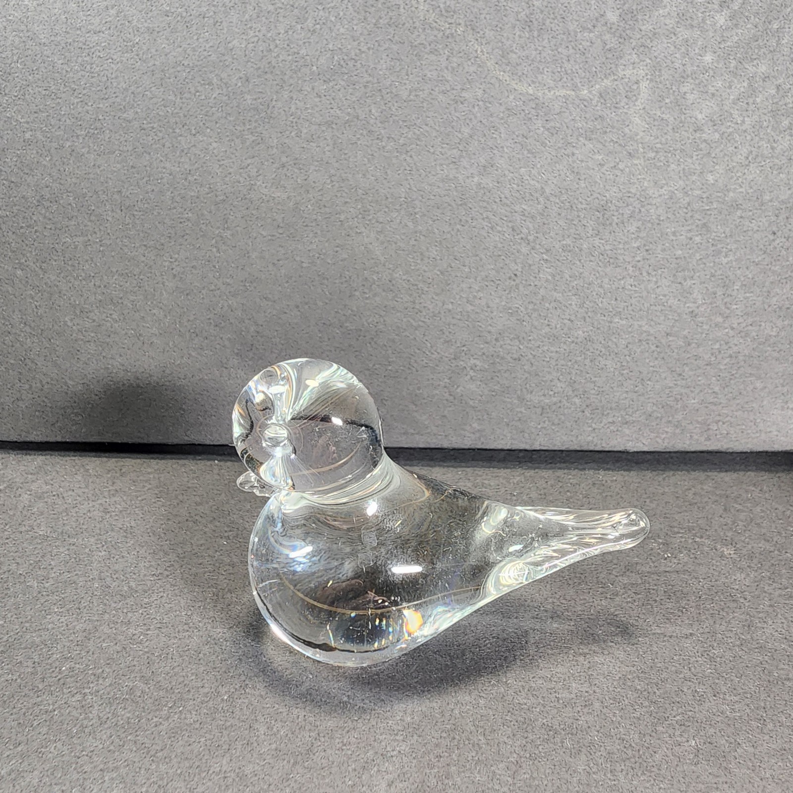 Vintage Glass Lot 4 Animal Figurines/Paperweight Turtle Bird Rabbit Penquin EUC