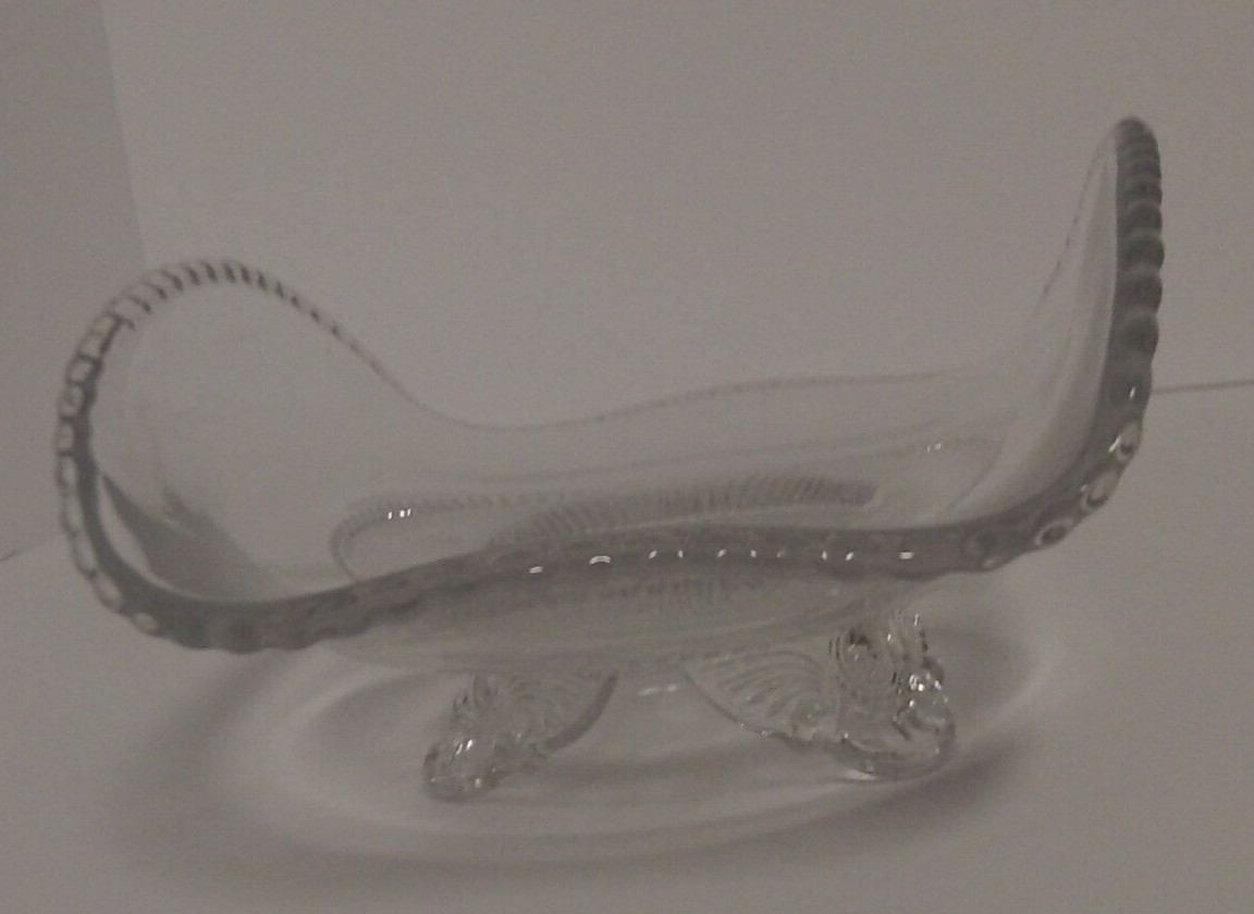 Easter Clear Glass Basket 7 1/4″ Long 4 1/8″ Wide 3 1/4″