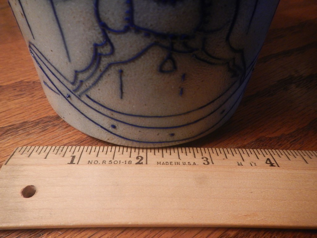 Salmon Falls Pottery Rocking Horse Salt Glazed Crock ~ 4.5″ Tall ~ 1991