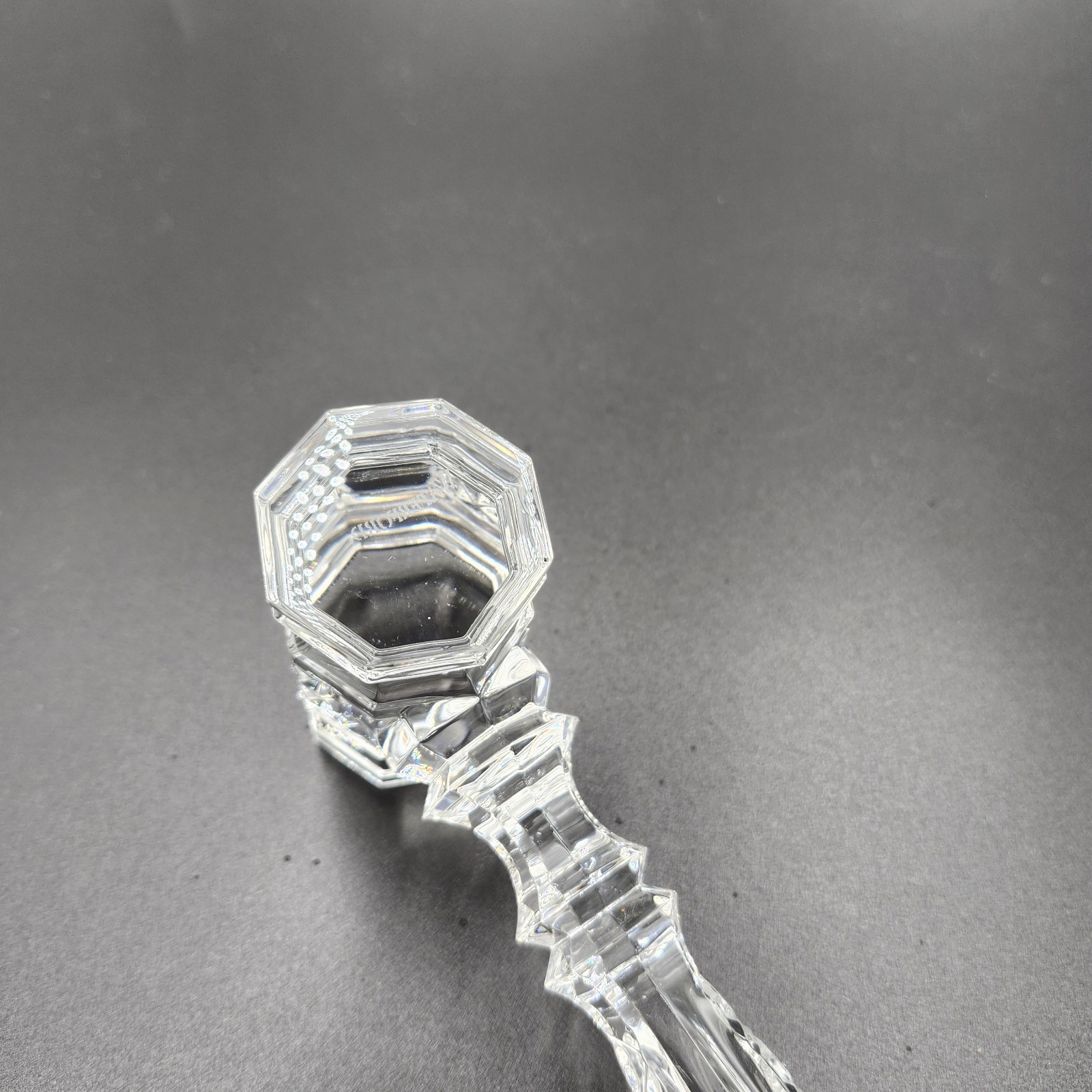 WATERFORD Irish Crystal Faceted 8″ Gavel Paperweight Judge Lawyer Acid Etched