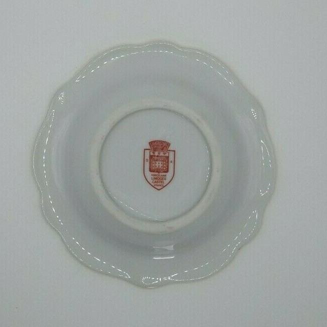 Limoges Castel France Painted Green Gold Romantic Couple Ashtray