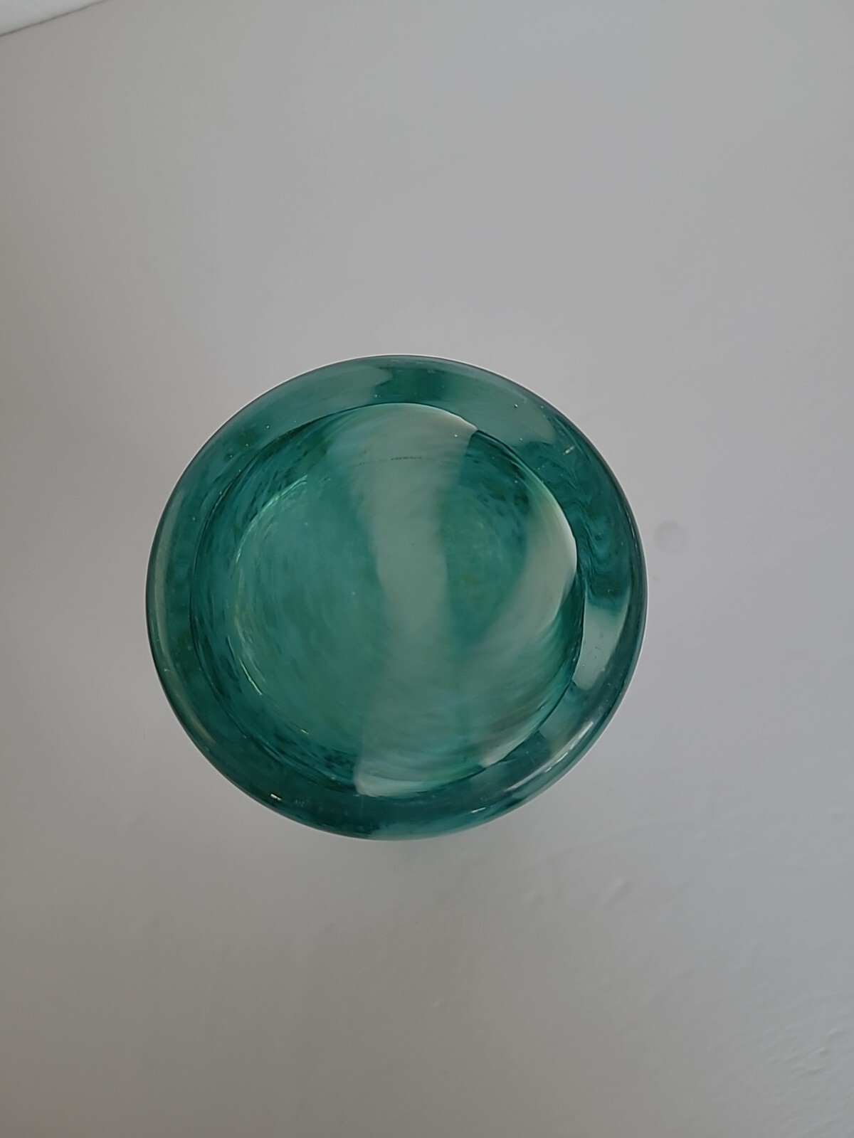 TURQUOIS 6″ ART GLASS BUD VASE SOLID WEIGHS 1 LB-3 OZ