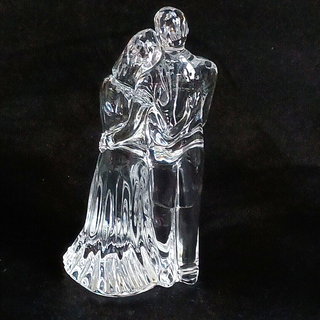 WATERFORD BRIDE & GROOM WEDDING FIGURINE, Lead Crystal, 7″, Cake Topper, Signed