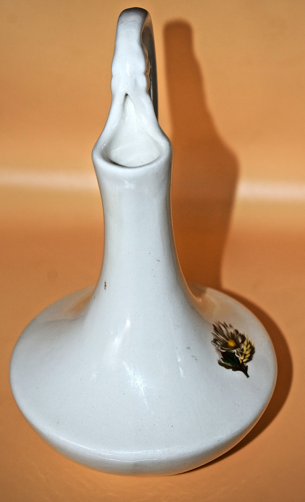 Midcentury Namron Art Deco Pottery Handmade Daisy Handled Vase Incised DP Mark