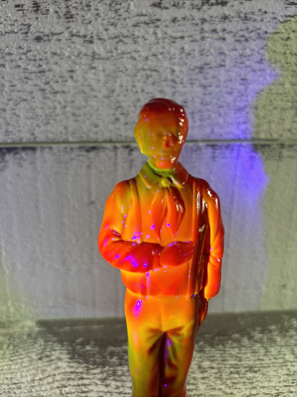 Vintage 1970’s Degenhart John Alden Figurine Uranium Black and Red Glass RARE