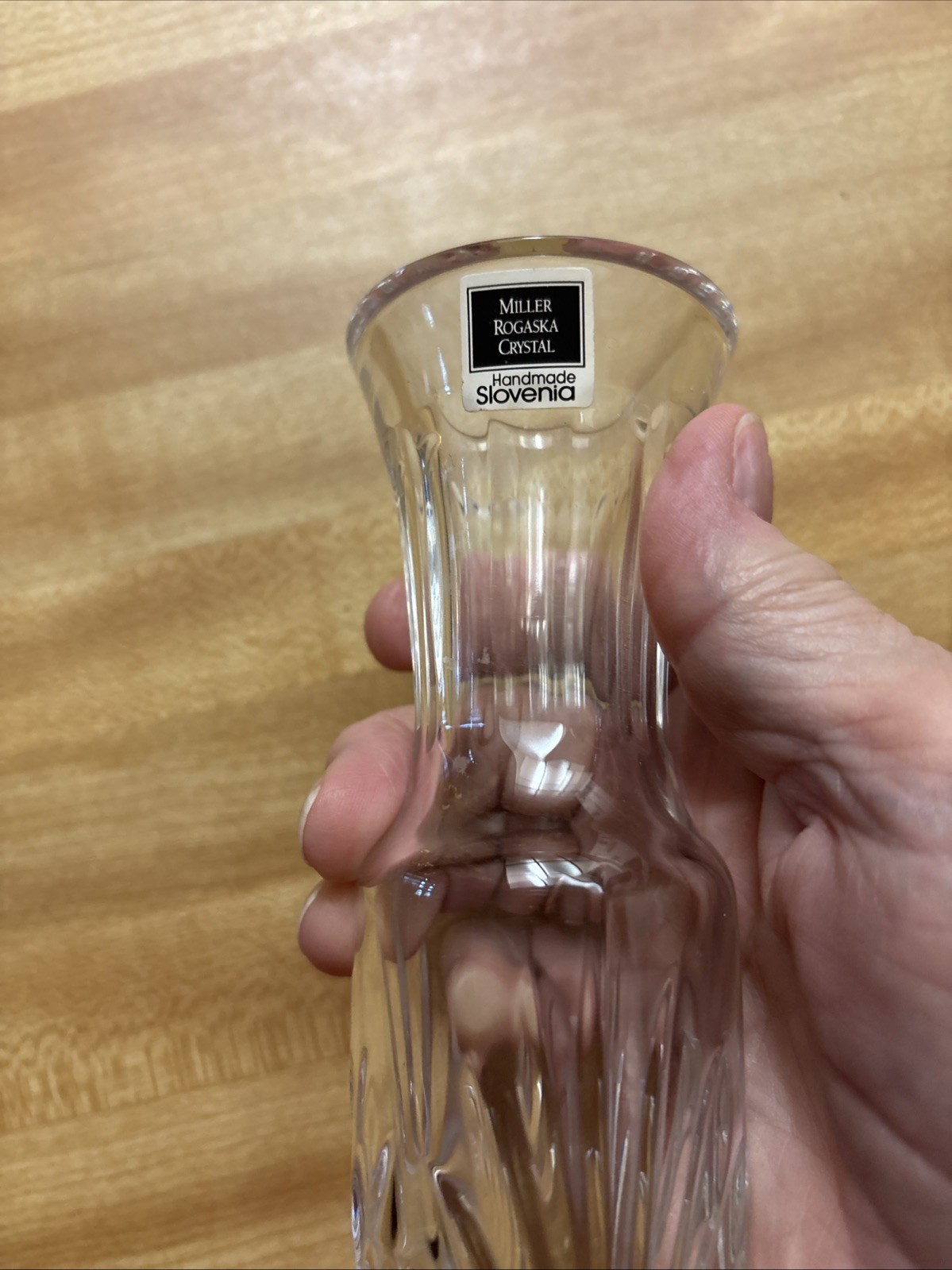 Lead Crystal Vase Miller Rogaska Covington Richmond Clear Slovenia 7.5”