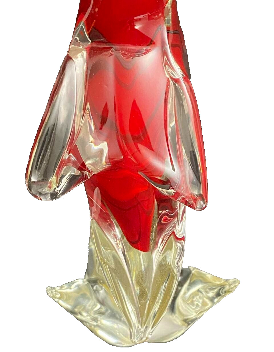 Vintage Italian Murano Red and Gold Parrot Bird Figurine. Made in Venice Italy!