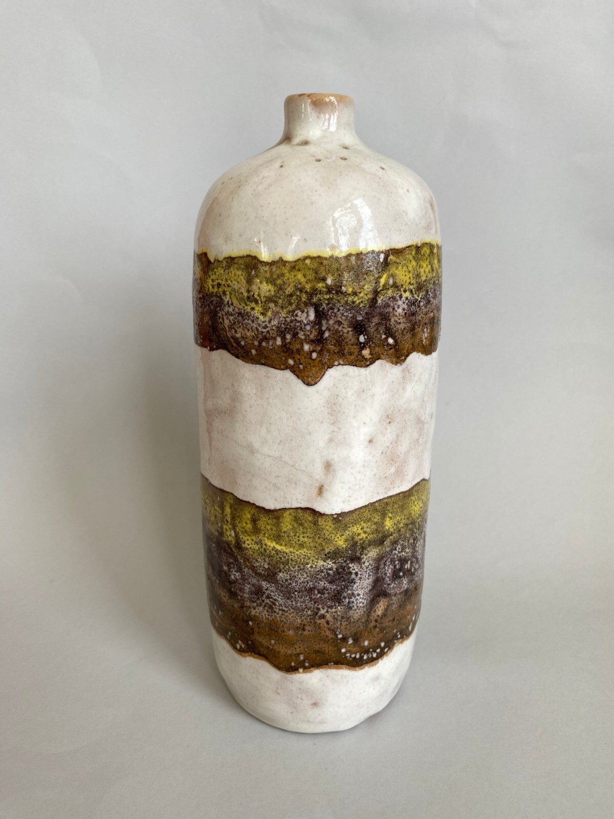 1960s Raymor Lava Vase Italy MCM Mid Century Modern 1051 Bottleneck 10.5″