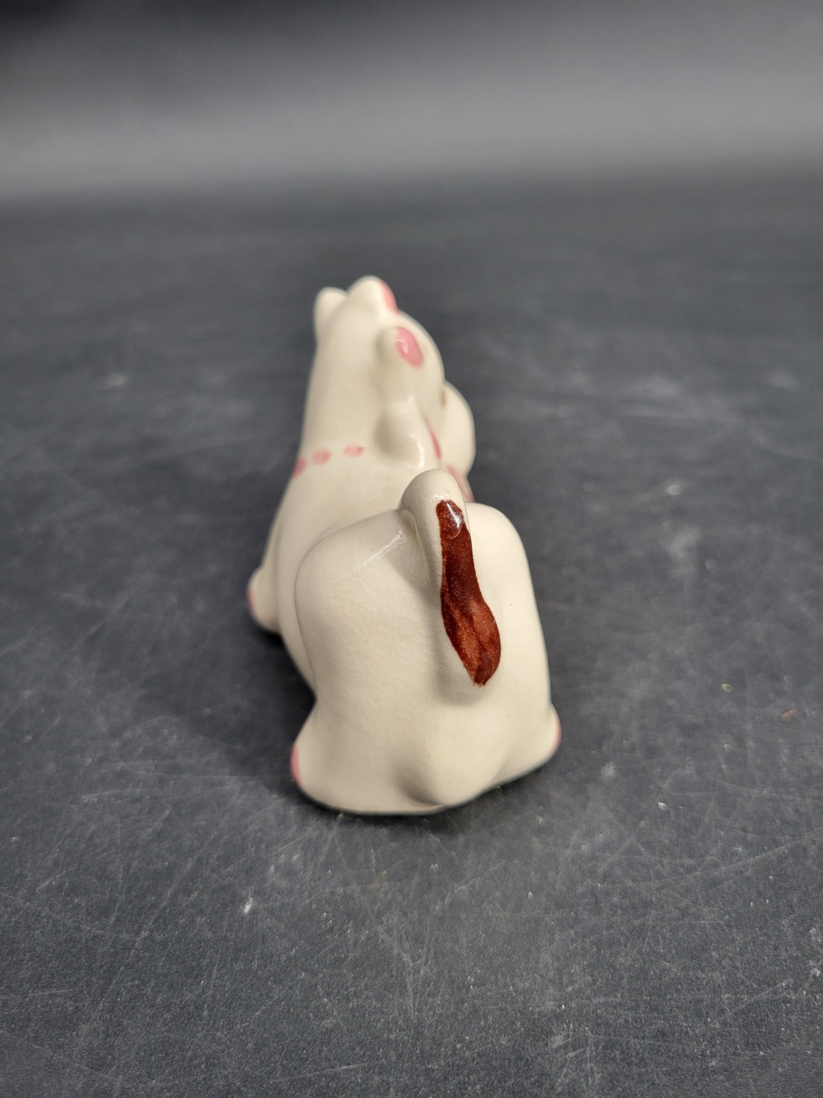 Vtg 1950’s Rio Hondo Pottery California Mama Cow Figurine Eyelashes Pink Ribbon