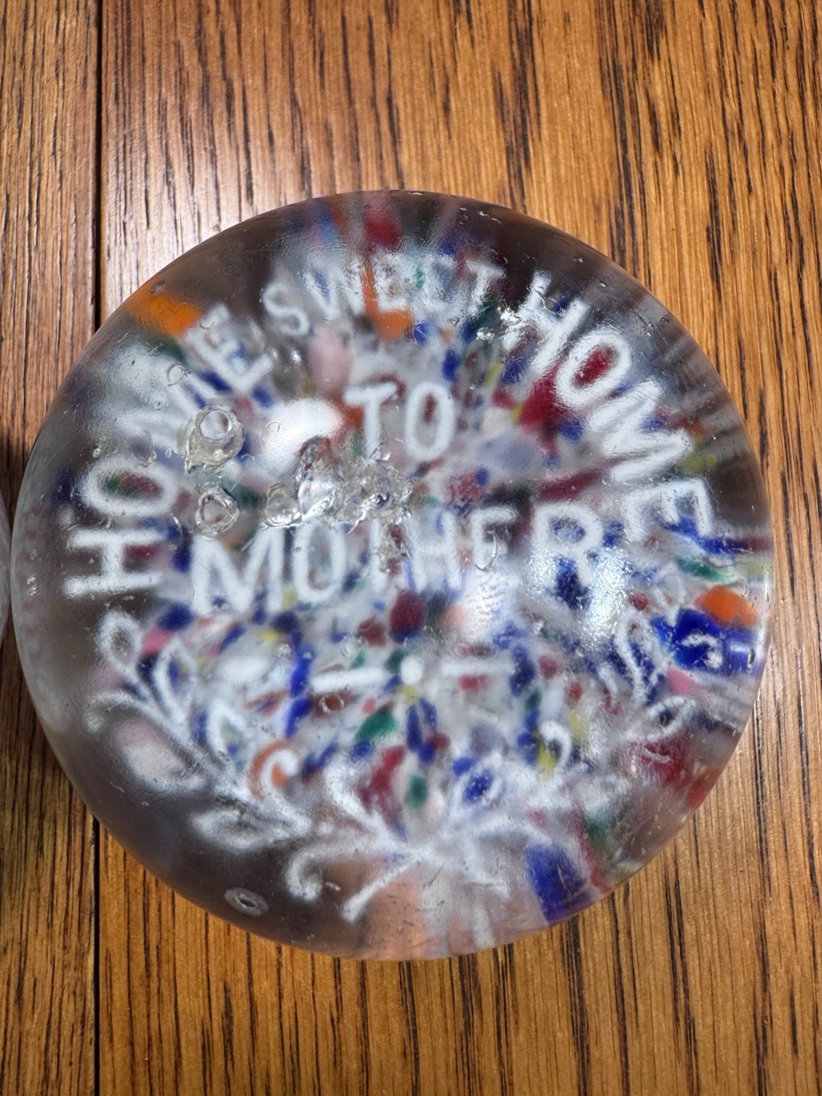 Patriotic USA Flag & Home Sweet Home Mother Signed Glass Paperweights~READ!