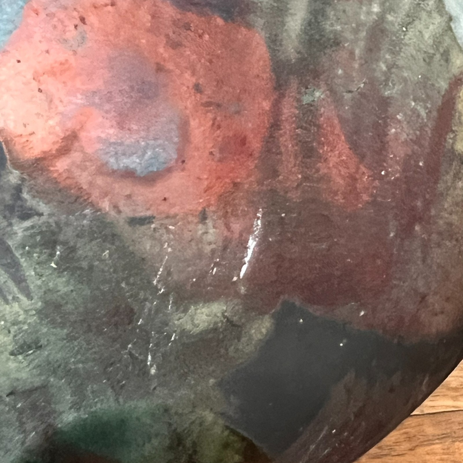 Vintage Globe Abstract Vase Metallic Raku Handcrafted 11″ Artist Signed