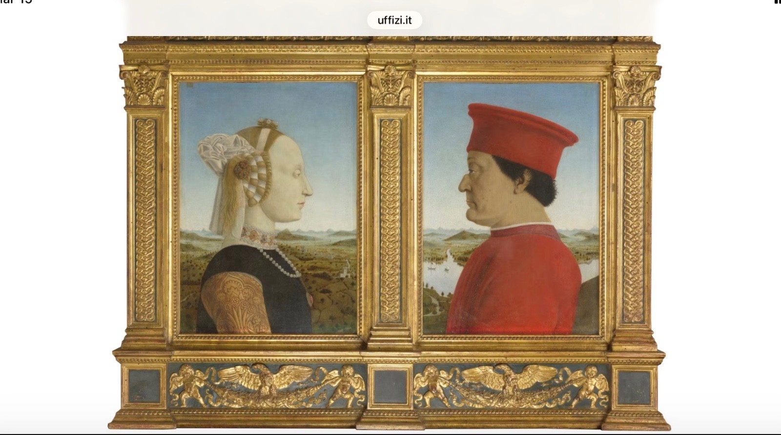 VTG Duke & Duchess of Urbino Federico da Montefeltro 5” Plates Signed MARI Italy