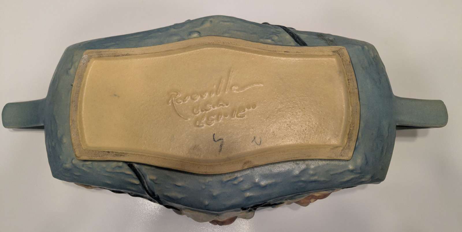 Roseville Pottery 451-12 Console Bowl- Blue