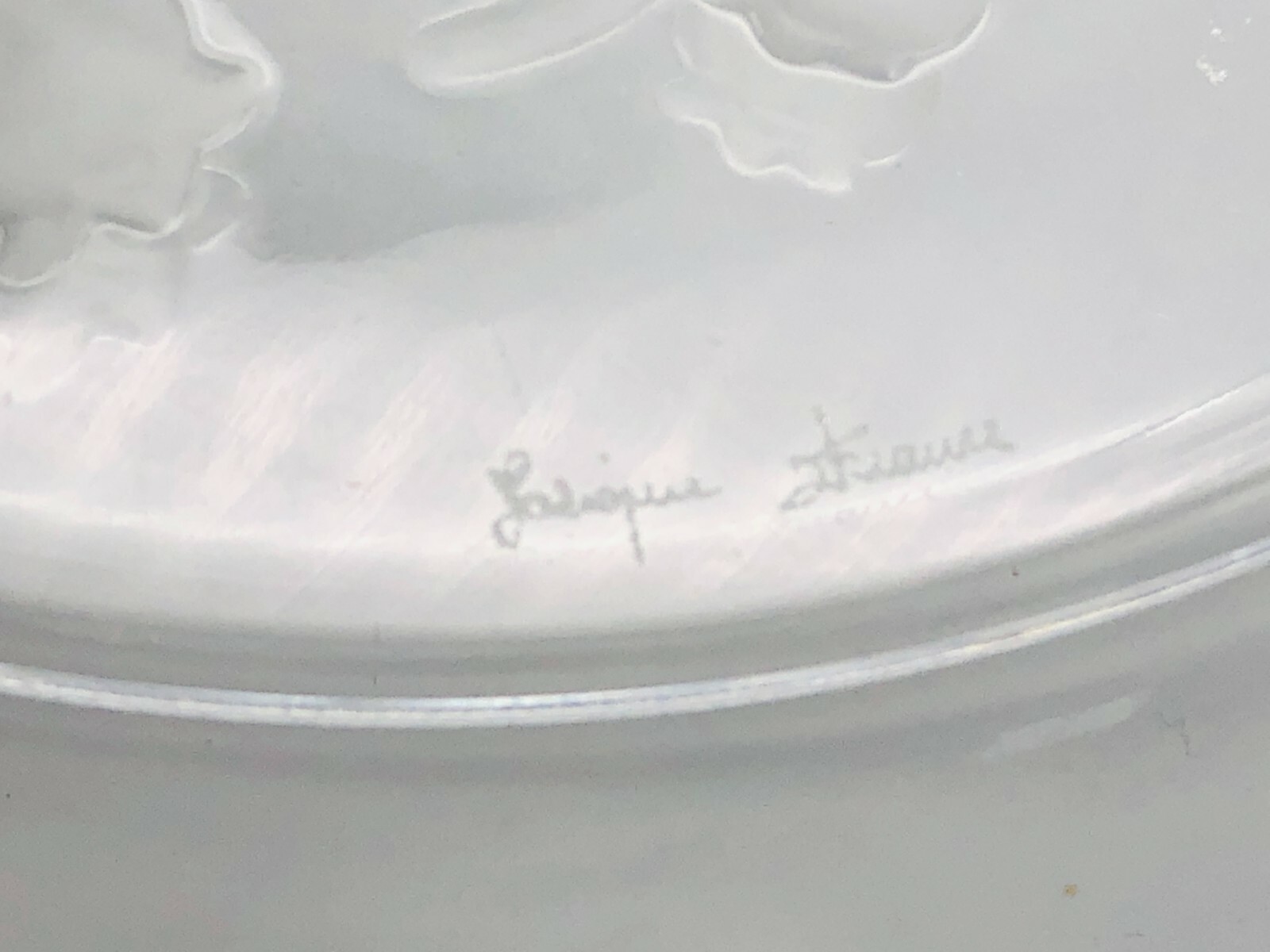 Vintage MCM Lalique France Crystal Lily of the Valley Muguet Salad Dessert Plate