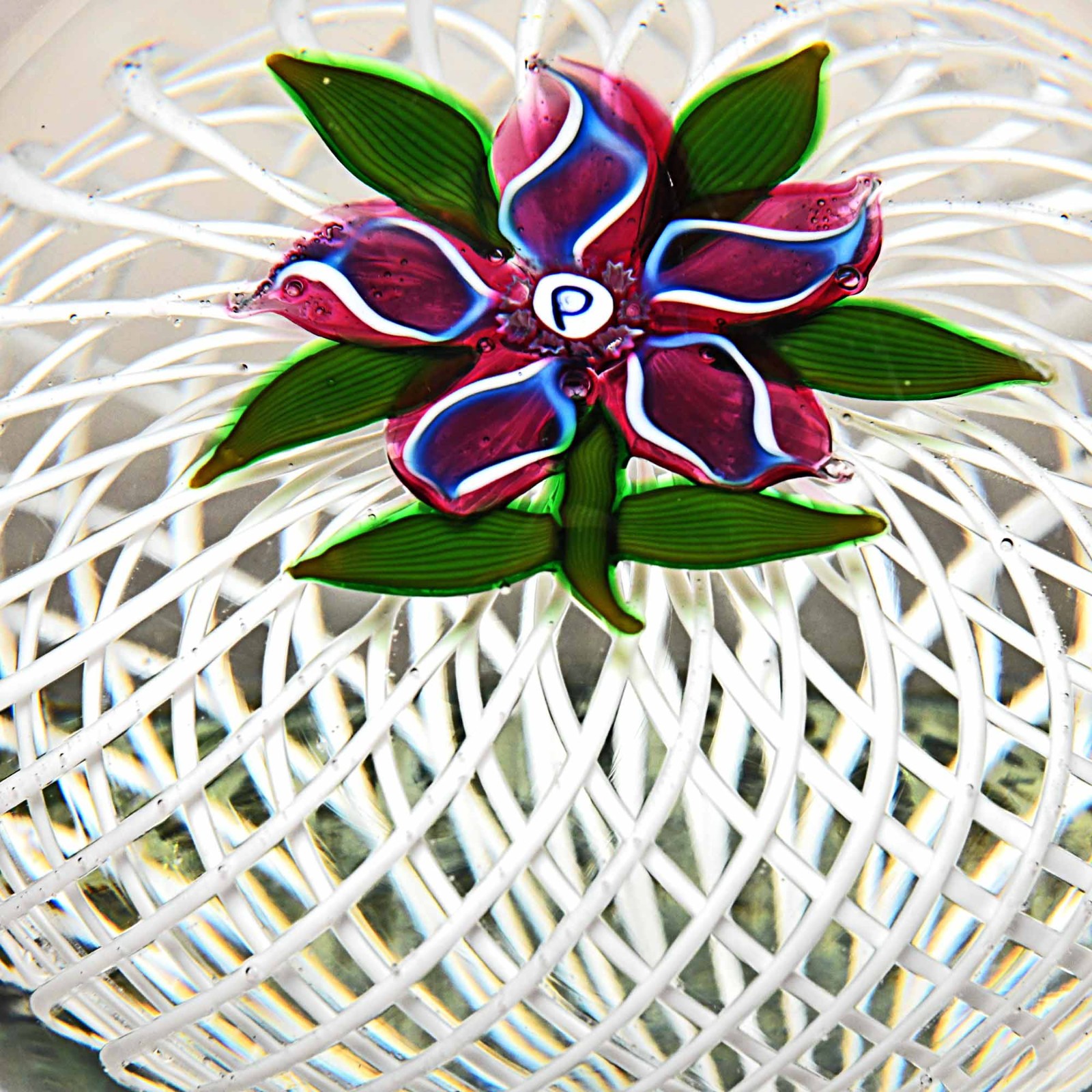 SCARCE 1973B PERTHSHIRE Clematis on a Latticinio Cushion