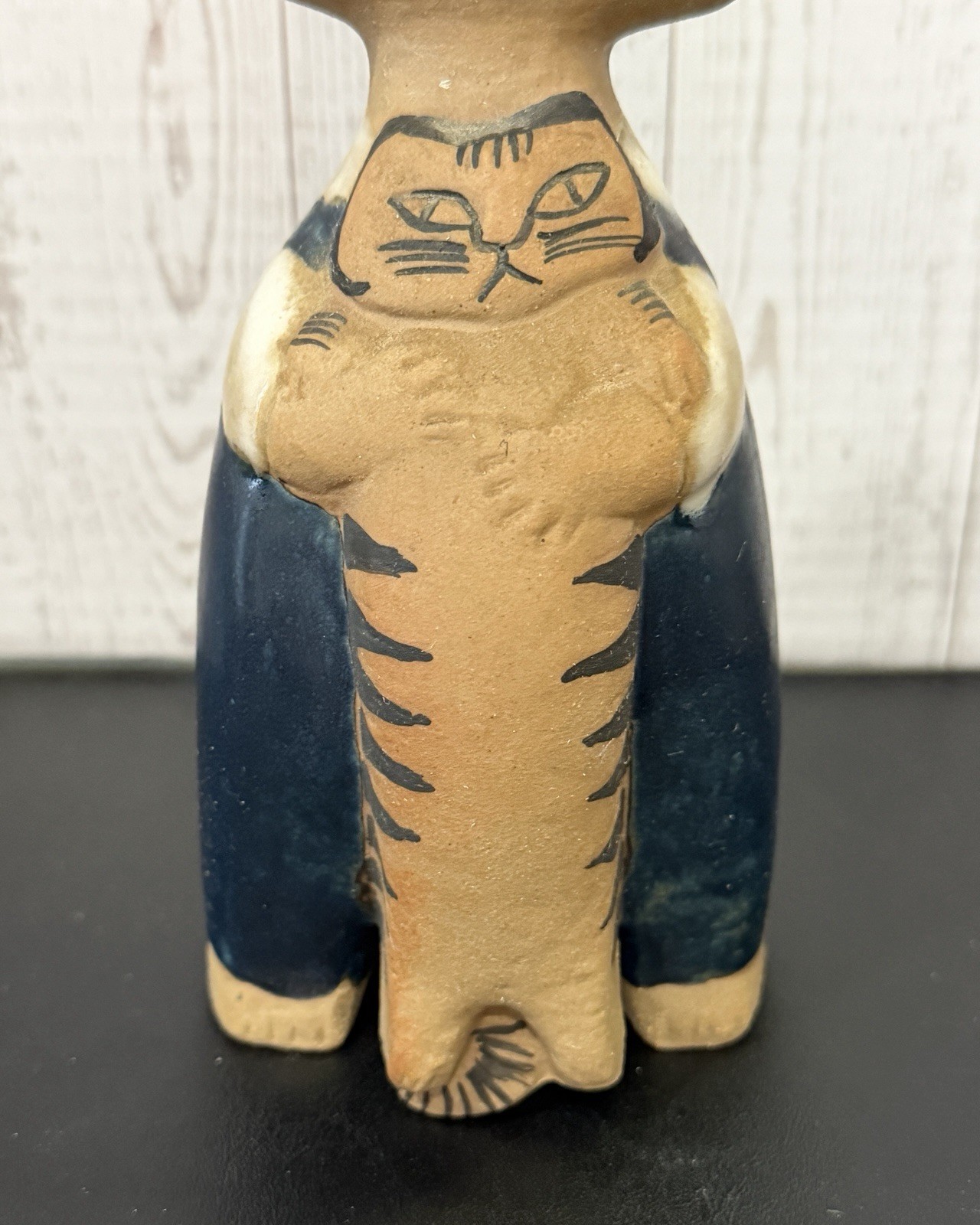 VINTAGE POTTERY LISA LARSON PELLE SCANDINAVIAN GUSTAVSBURG BOY WITH CAT FIGURE