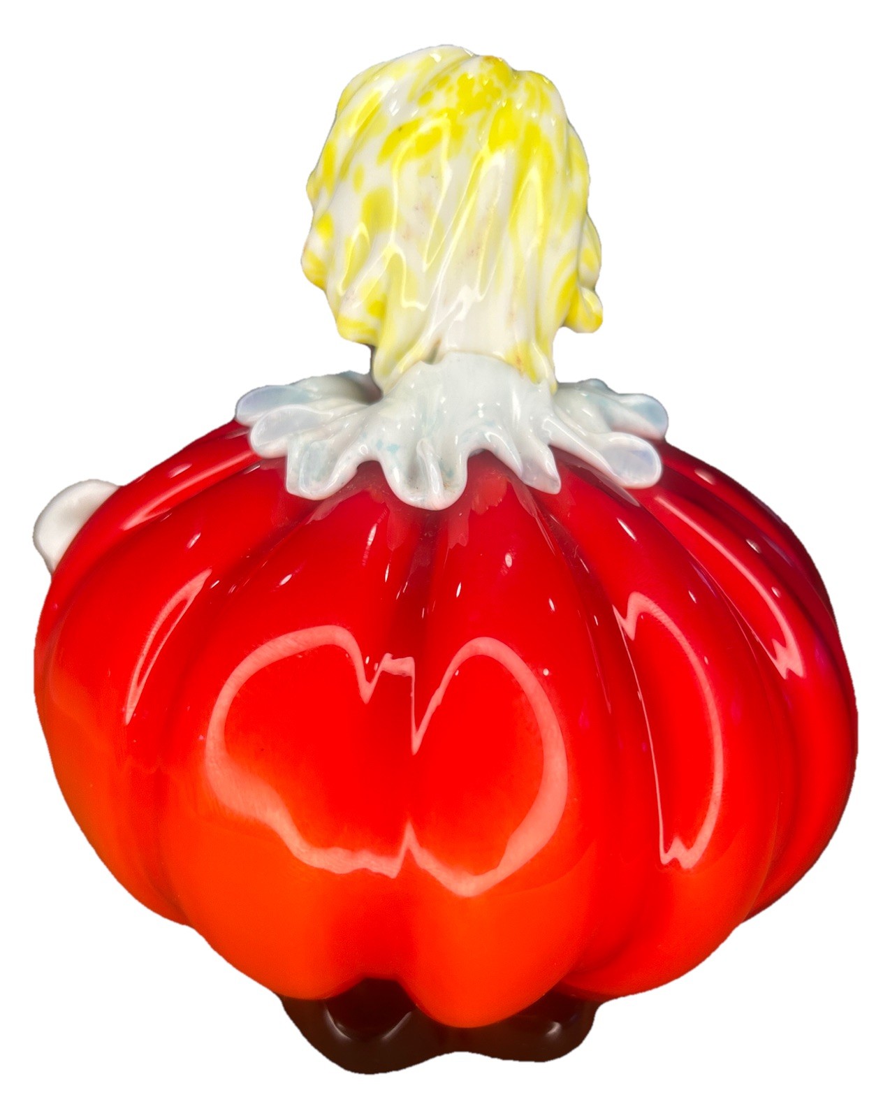 Vtg Murano Glass Fat Clown Pumpkin Shaped Figurine Hand Blown 1.8lbs 5.5” Tall