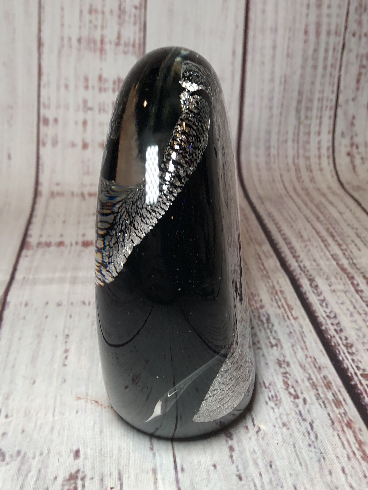Signed Querandi Decorative Art Glass 1142 Paperweight In 925 Silver 5.5” 2.5 Lbs