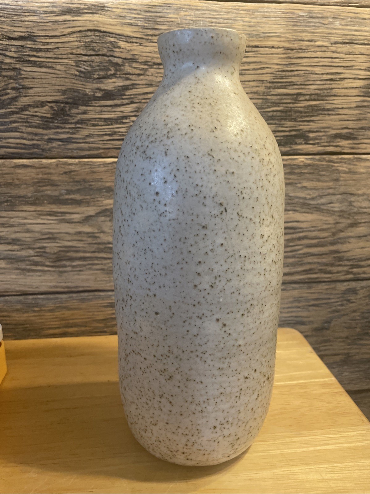 10” Heavy 4 lb+ – Studio art pottery vase signed – Light Beige