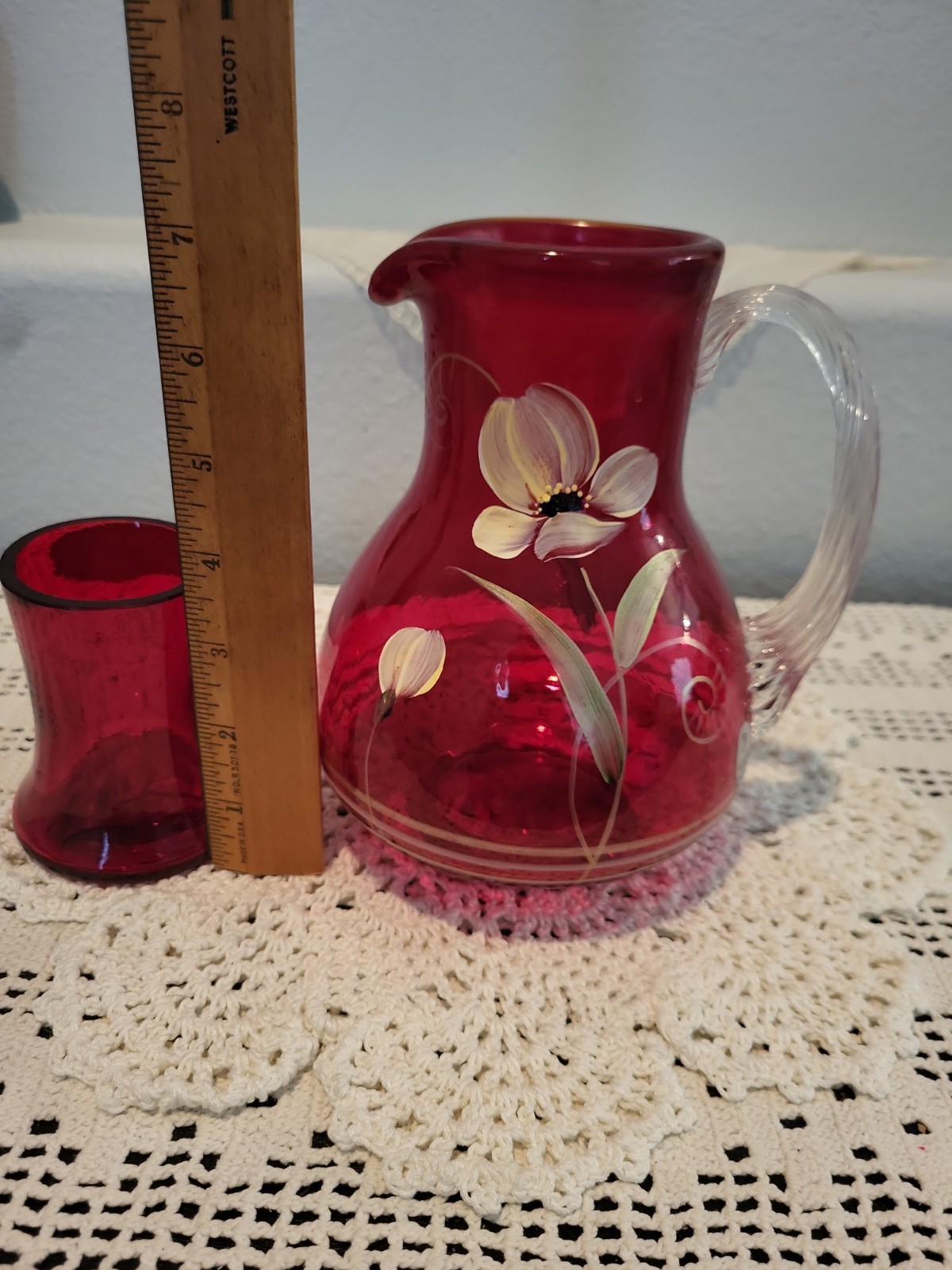 Fenton 2008 Floral Fantasy on Ruby Guest Set # 8100 AO 91/250 Tumble Up Signed