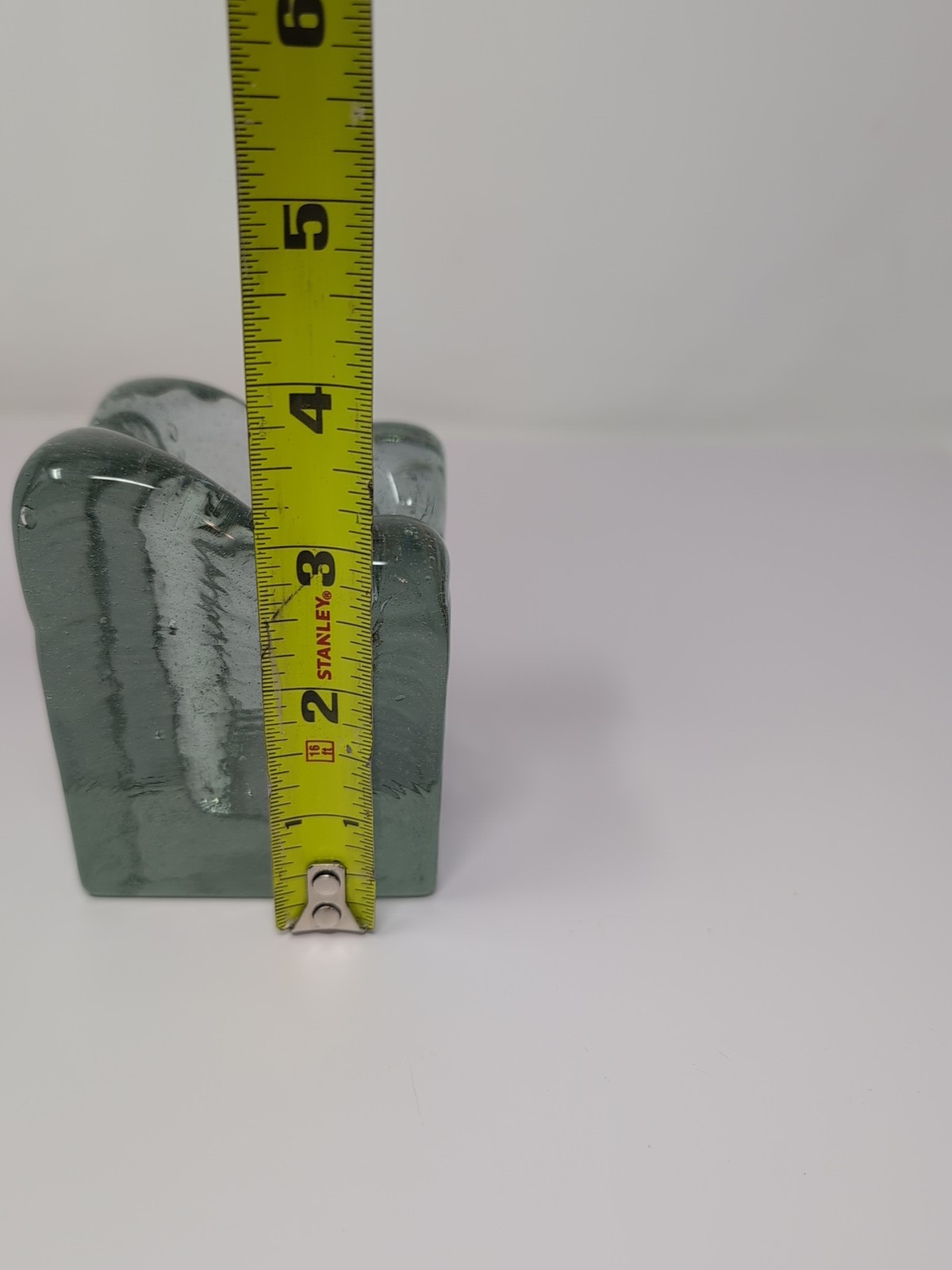 Vintage Blenko Recycled Glass ICE CUBE Candle Holder Clear Tinted Square