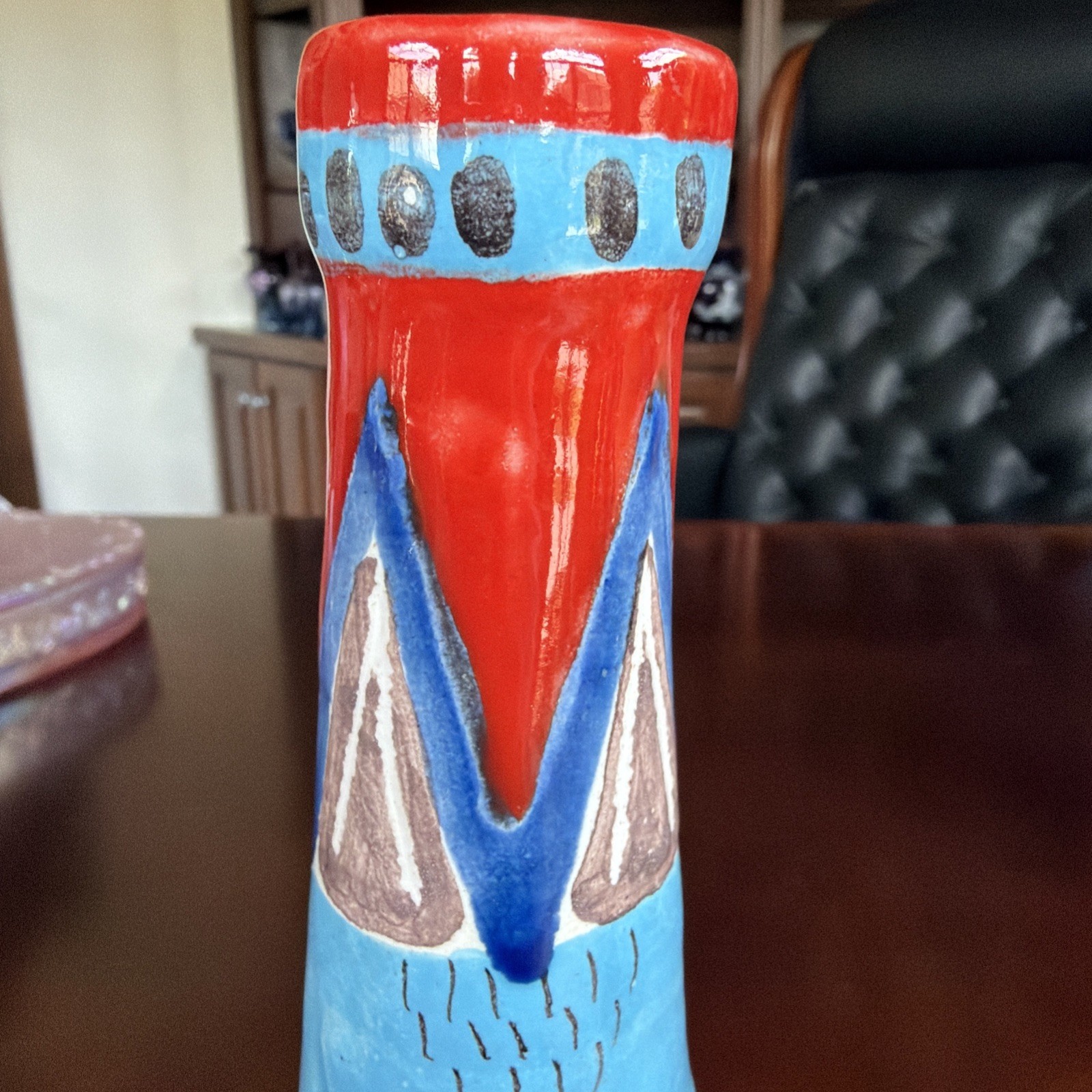Rare Vintage Giovanni De Simone Signed “Cat Vase” Italian 9.75” Picasso Trained